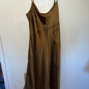 Sincerely Jules army Green Midi Dress with Spaghetti Straps